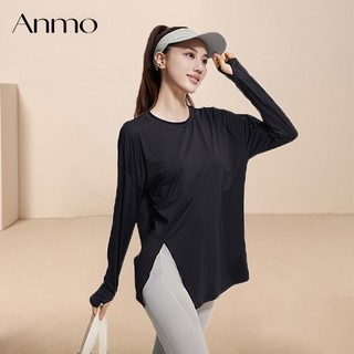 ANMO-Baju Atau Atasan OlahragaWanita Lengan Panjang Kaos Long SleeveT-Shirt Yoga oversize Sport