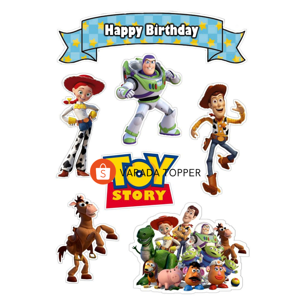 Toy STORY/TOY STORY วันเกิด Topper ฟรีชื่อที่กําหนดเอง/ตกแต่งเค้กวันเกิด TOY STORY