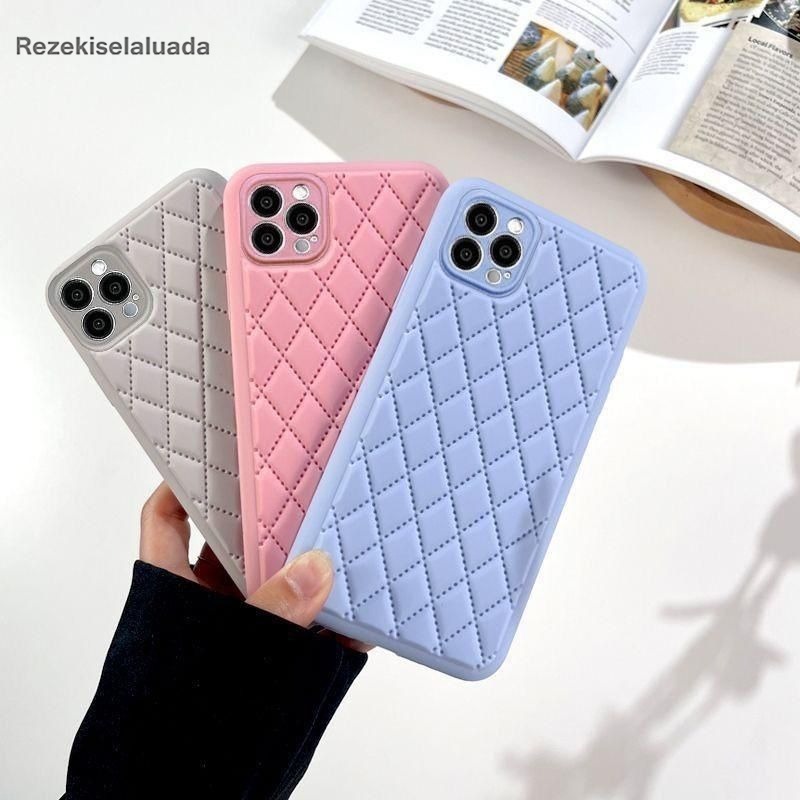 SILICON กรณีเพชร VELVET RHOMBIC เข้ากันได้สําหรับ OPPO A1 A1K A3S A3 PRO NFC A3X A5 A5i A5S A7 A8 A9