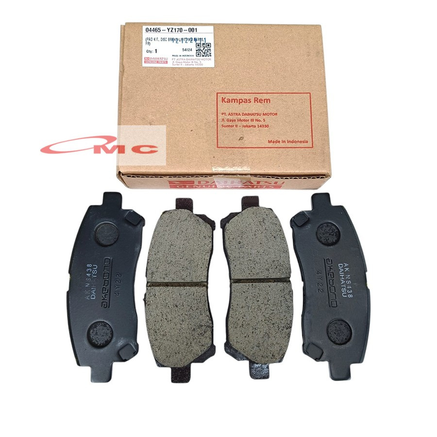 ผ้าเบรคหน้าเดิมสําหรับ Avanza Xenia Veloz Rush Terios F700 Taruna F500 APV 04465-YZ170-001