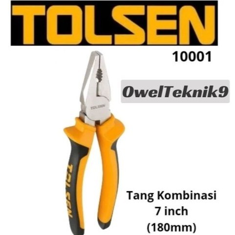 OwelTeknik9 - คีมรวม 7 นิ้ว TOLSEN 10001/7" คีมรวมด้ามยาง TOLSEN