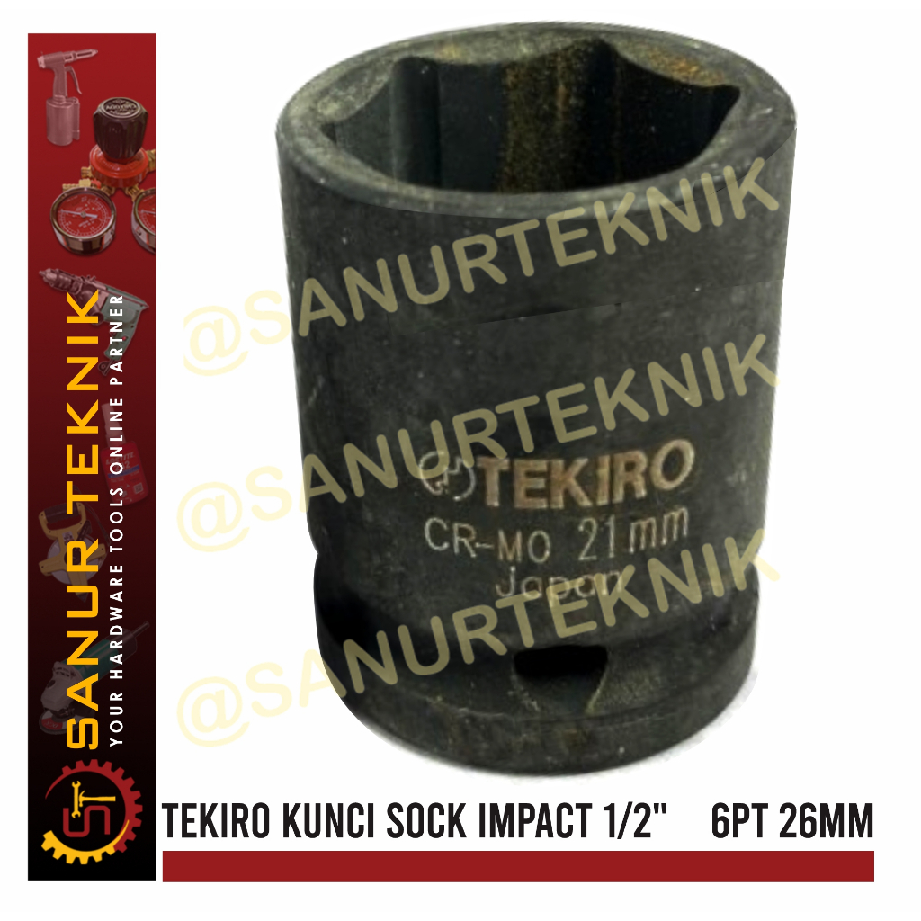 TEKIRO ลูกบล็อกกระแทก / ประแจบล็อกกระแทก 1/2" 6PT 6 PT 26mm 26 mm