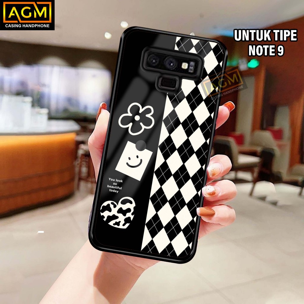 HP Samsung Note 9 Case Shiny Case - New Glossy Case Samsung Note 9 Phone Case [Flower Motif1] - AGM 