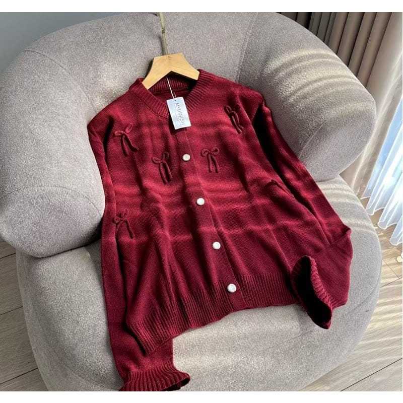 CARDIGAN ผู้หญิง KNIT / DEVITA RUFFLE / RIBBON CARDIGAN