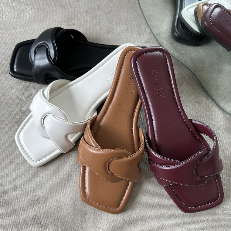 รองเท้าแตะ DUSHI Olwen - รองเท้าแตะส้นแบนผู้หญิงอินเทรนด์