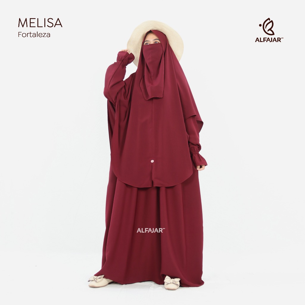 KATUN Abaya Gamis Syari Melisa Cotton Fortaleza Set Bergo Muslimah Kekian by Alfajar Griya Muslim