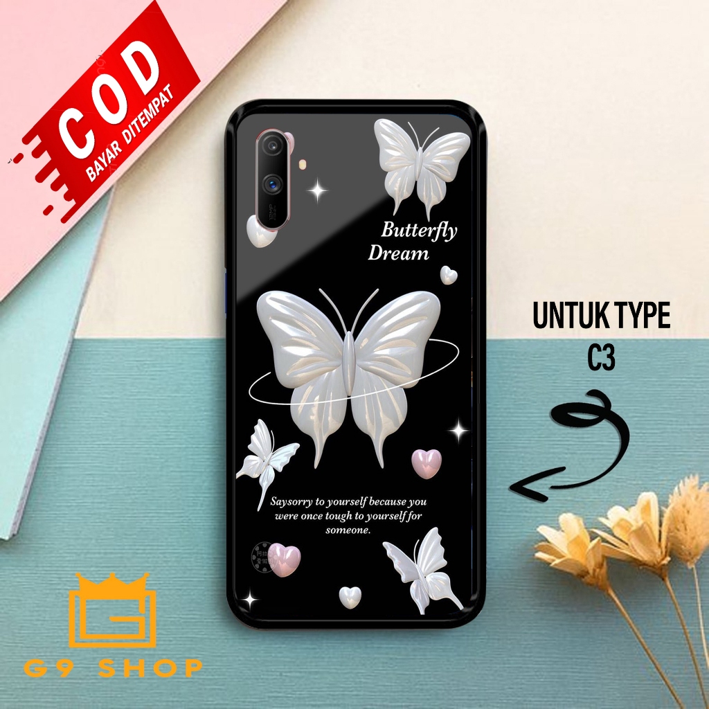 [gnine_case]เคส realme c3-scase Glossy-Protective )เคส(ผีเสื้อ)เคสนิ่ม hp-case hp-casing hp-silikon-