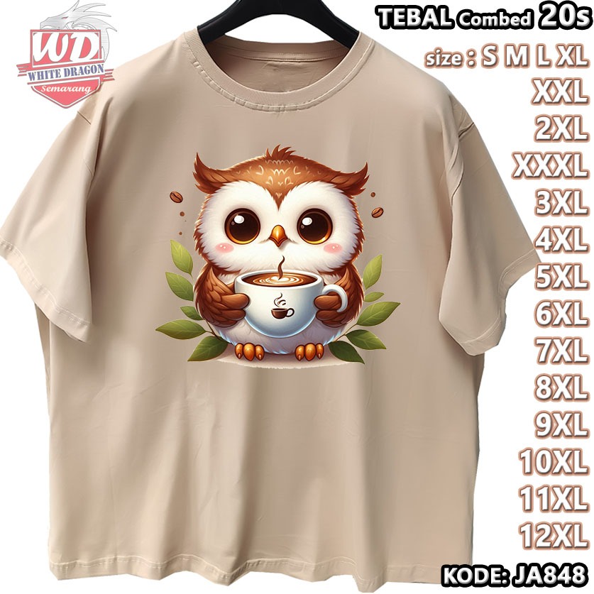 OWL COFFEE เสื้อยืดขนาดใหญ่รหัส JA848 JUMBO 2XL 3XL 4XL 5XL 6XL 7XL 8XL 9XL 10XL 11XL 12XL