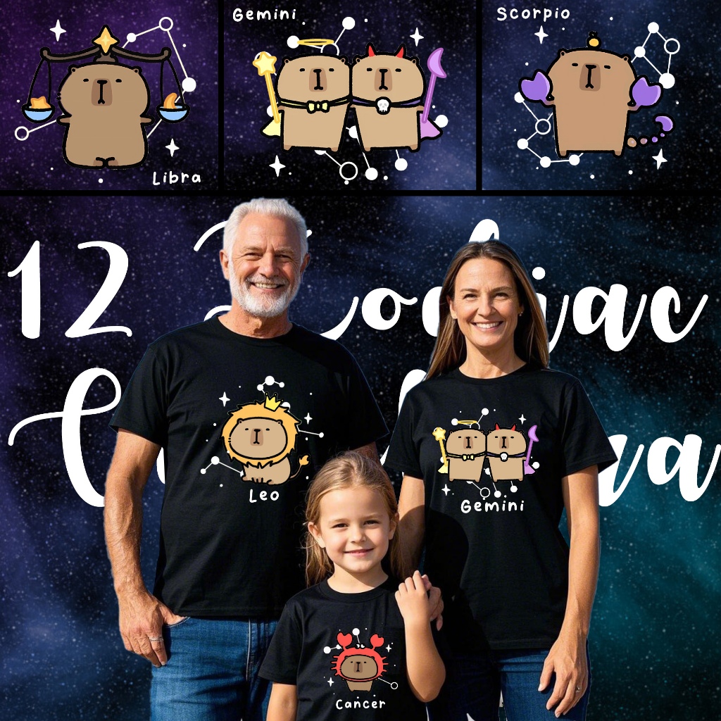 SAYES - CAPYBARA TSHIRT ZODIAC CAPYBARA 12 ZODIAC