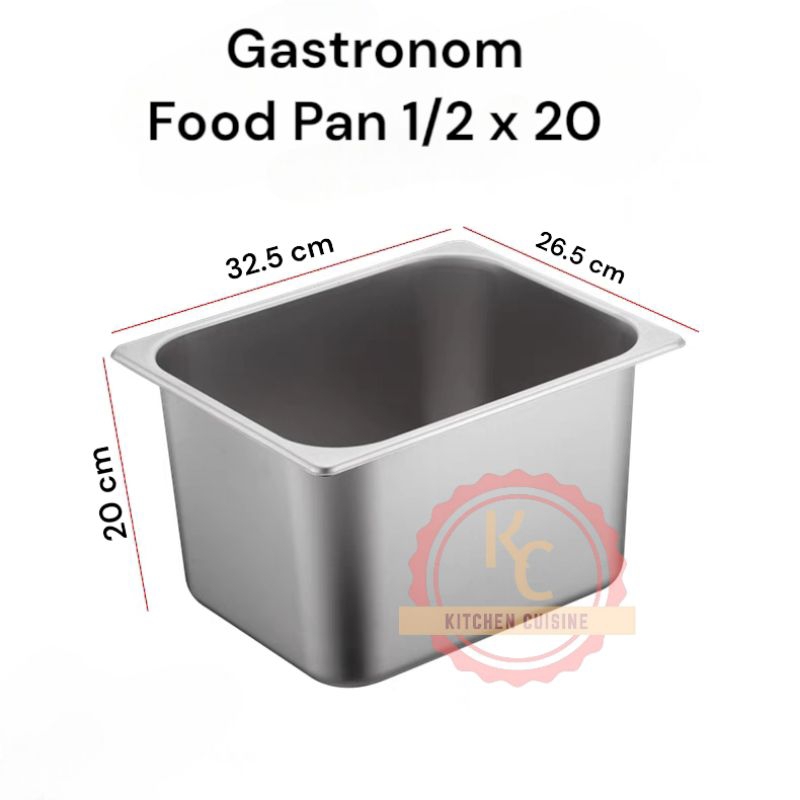 Gastronom Food Pan 1/2 33 x 27 x 20 cm / GN Pan Stainless / FoodPan / Stainless Container / Food Pan