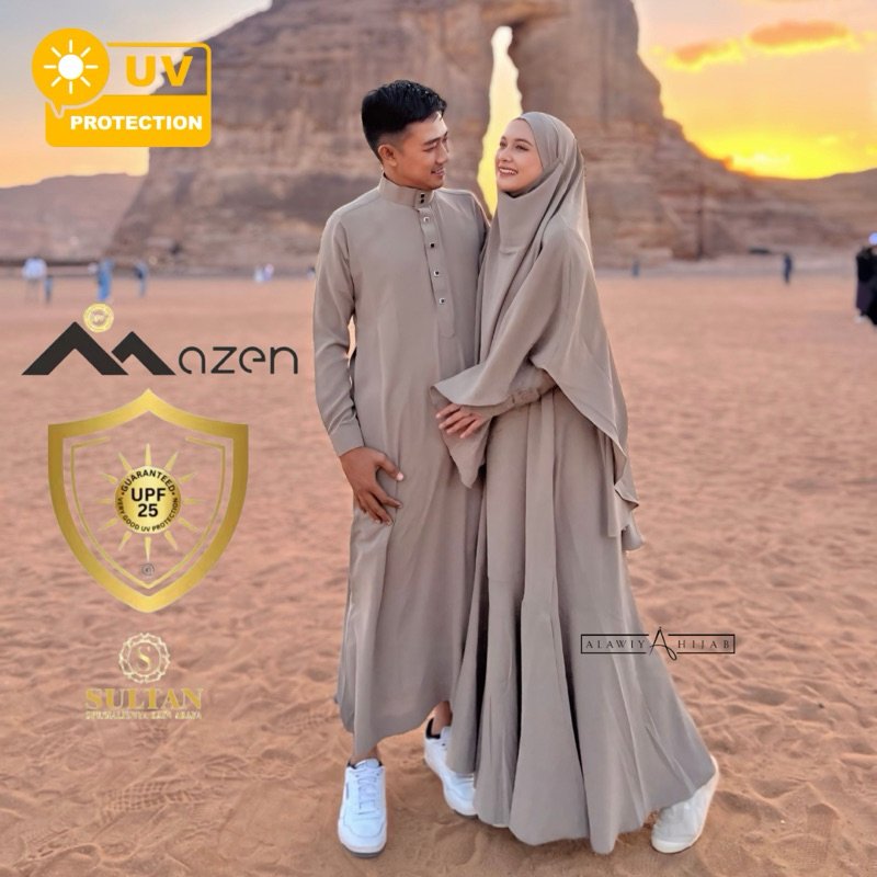 Alawiyahijab - Marwa Set  Couple Umrah Mazen by Sultan Anti UV (Set Khimar Abaya Gamis Umrah)