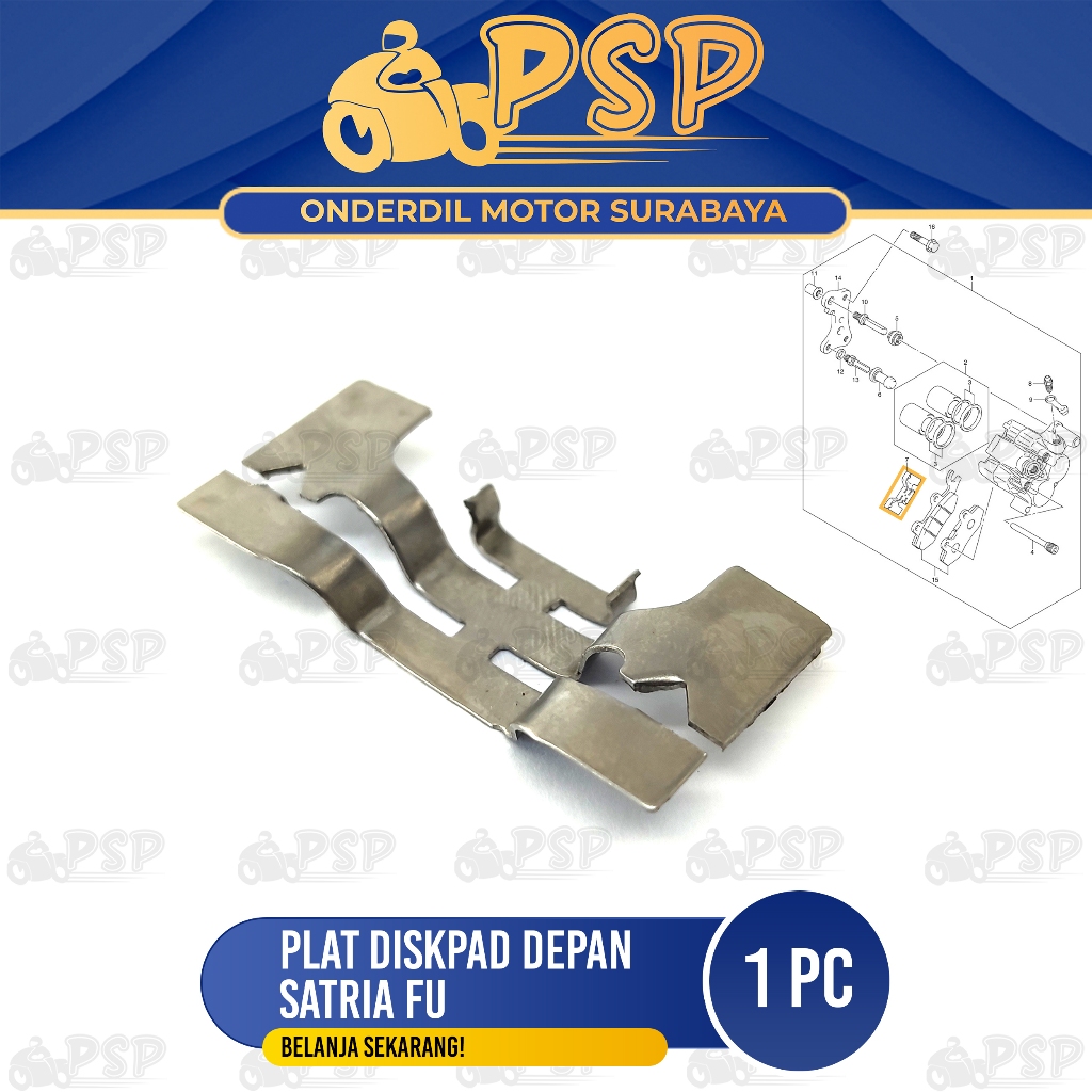Satria FU Discpad Plate (ด้านหน้า) - ป้ายทะเบียนสําหรับผ้าเบรค Suzuki Shogun Smash