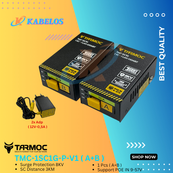 Tarmoc TMC-1SC1G-P-V1 | 1 FO 1 LAN Gigabit POE IN 9-57V HTB GS-03 A+B