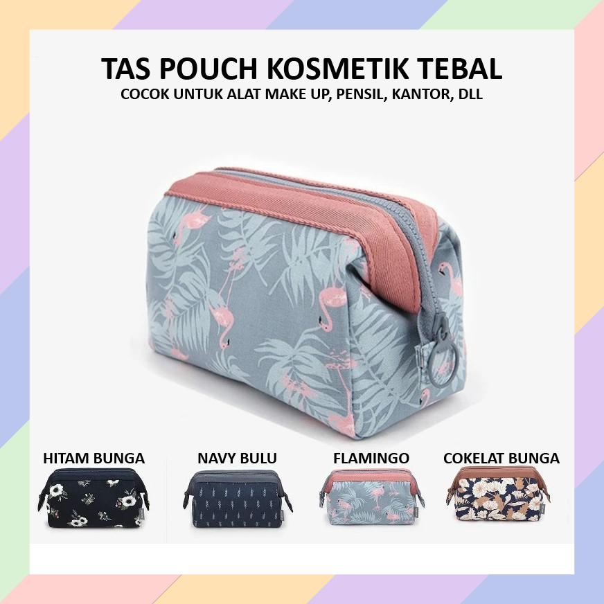 TW24 กระเป๋าเครื่องสําอางกระเป๋าหนาลวดซิปกระเป๋าสตางค์กรณีดินสอ Make Up Travel Fitness Office 55D4