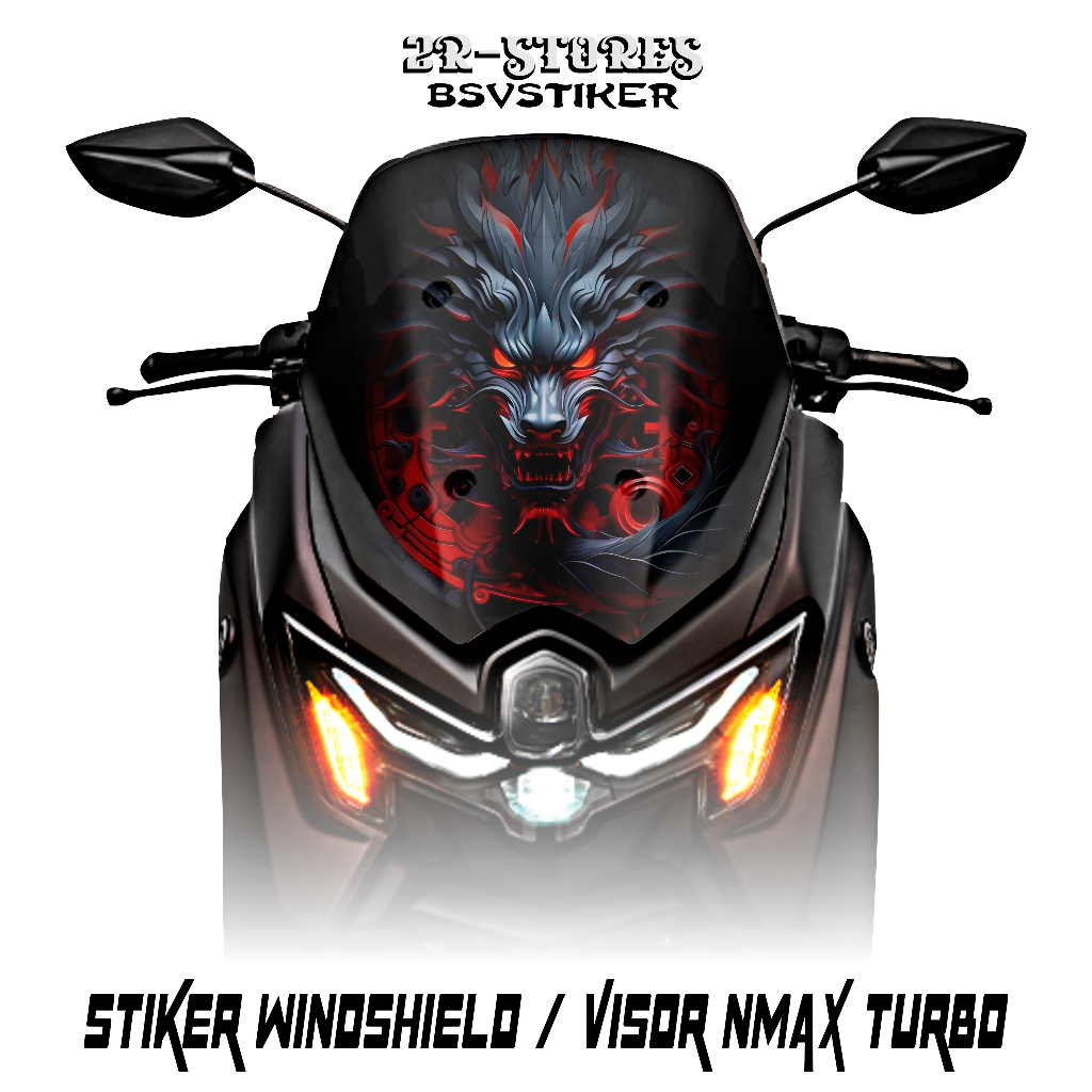 Yamaha Nmax Turbo 155 Dragon Motif Visor Sticker (4)/ Nmax Turbo Windshield Sticker / Nmax Neo 155