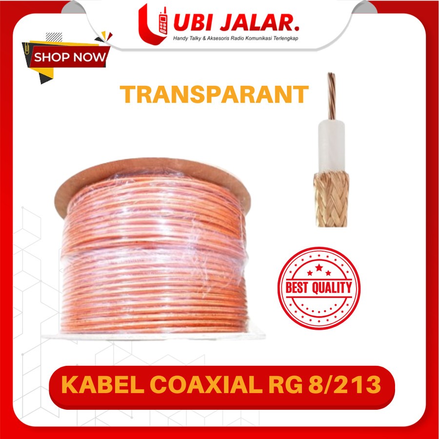 สายโคแอกเซียลสีดํา RG-213 / RG-8 (เมตร) TRANSPARENT