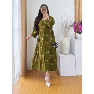 DRESS BUSUI JUMBO/DASTER IBU HAMIL KANCING/DASTER CHIBI LENGAN 3/4