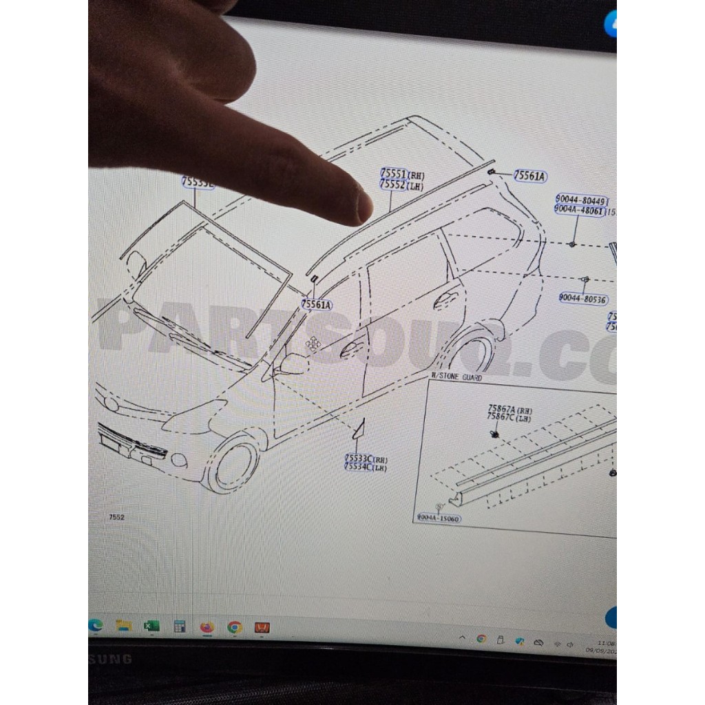 หลังคายาง avanza xenia 2012 2013 2014 2015 2016 2017 2018 2019 2020 2021 ori