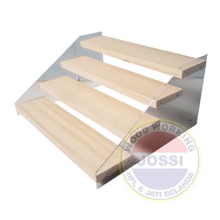 Rak Display/ Rak Kosmetik / Rak Susun Akrilik 2, 3, 4 Tier Display Jossi Wood Working