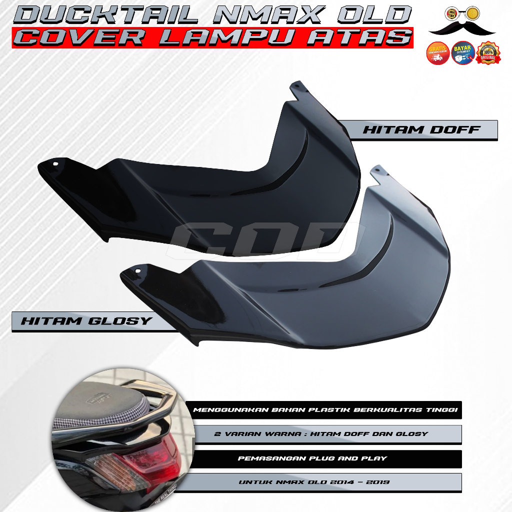 DUCKTAIL NMAX OLD 2014 – 2019 ฝาครอบหมวกด้านหลังแสง STOP โคมไฟ STOPLAMP YAMAHA N MAX PNP