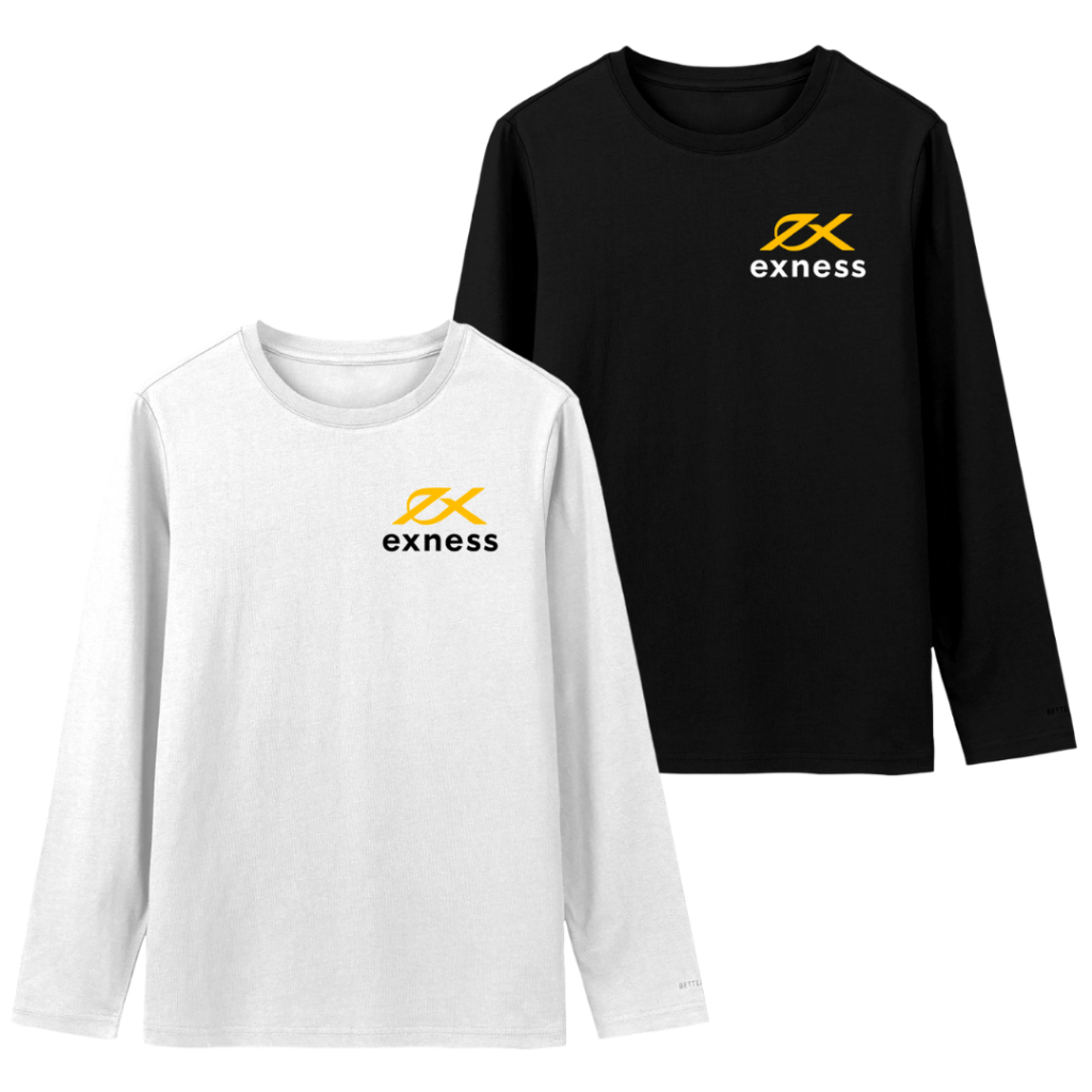 Cryptocurrency Exness Regular Fit O คอยาวแขนยาวผ้าฝ้าย Combed 30s Trading เสื้อยืด