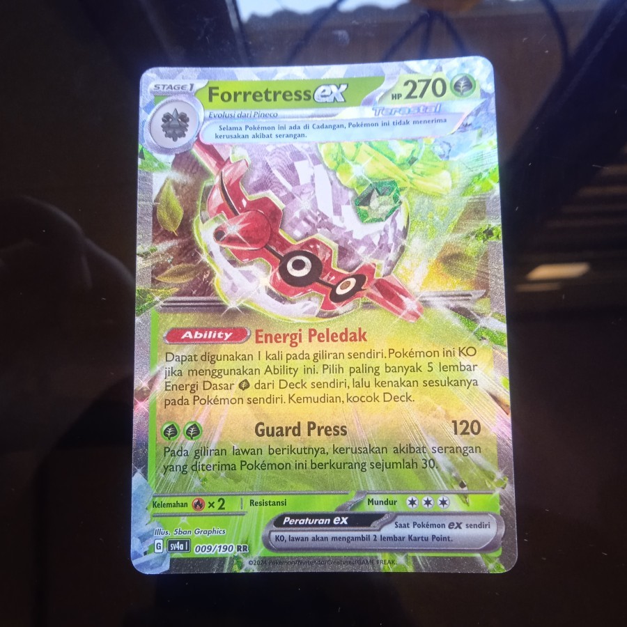 Forretress EX RR 009/190 SV4A/SV2D Pokemon TCG อินโดนีเซีย Trading การ์ดเกม