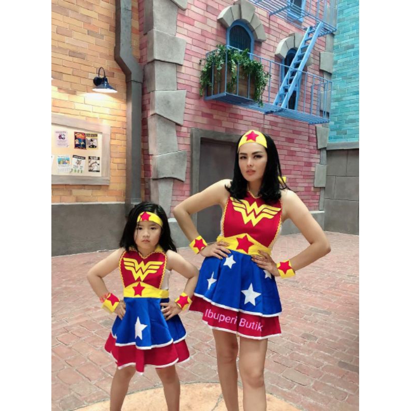 Wonder Woman Apron DC ชุดซูเปอร์ฮีโร่สําหรับผู้ใหญ่และเด็ก