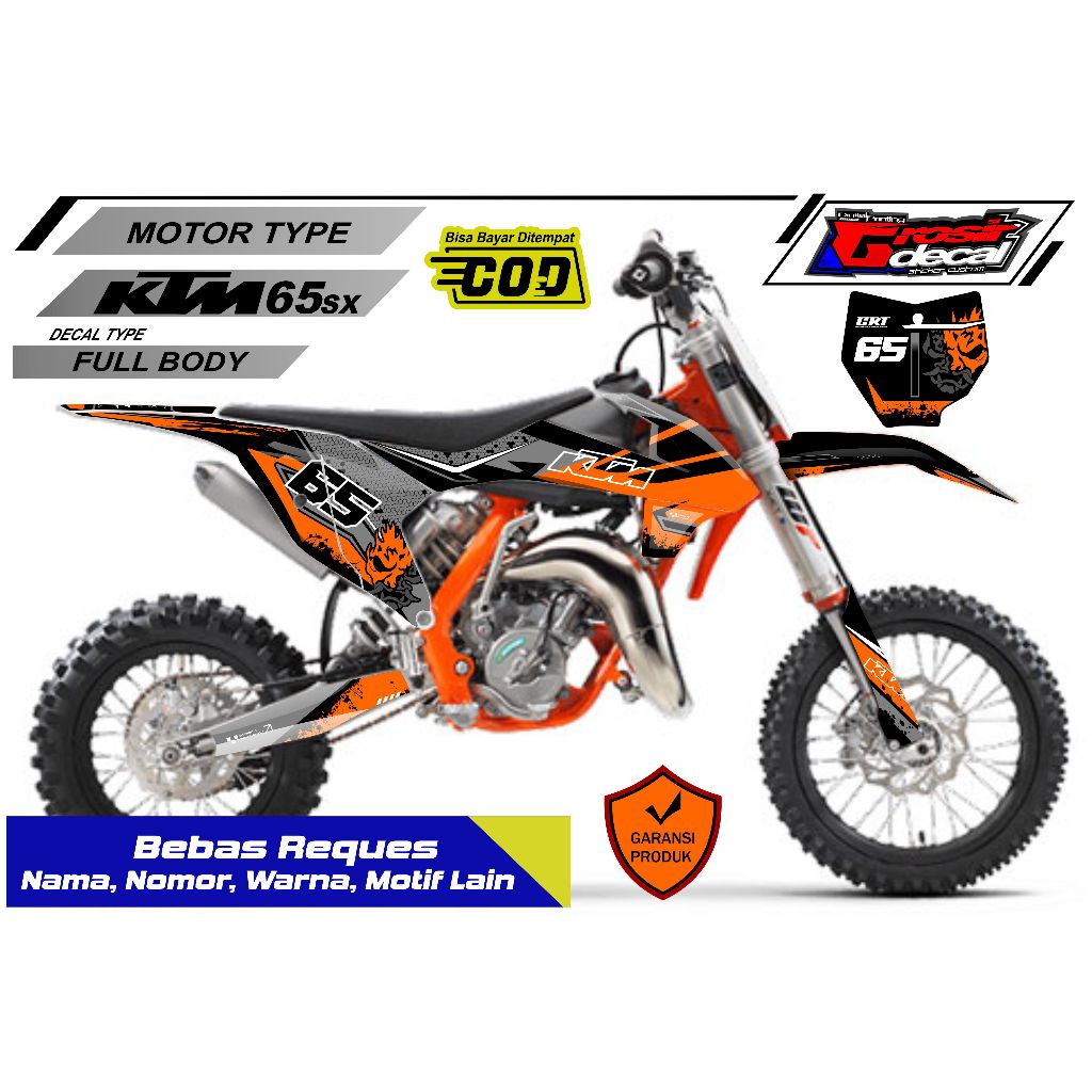 ใหม่ KTM 65cc Mini Trail Sticker Striping 2016 - 2024 Full Body Request Free