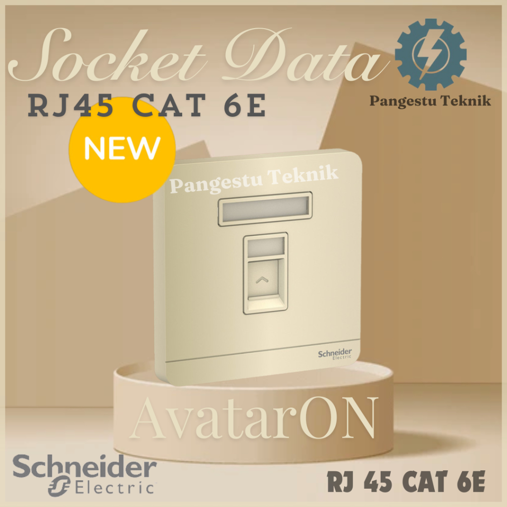 Schneider Data Socket RJ45 CAT6E / AvatarOn Gold