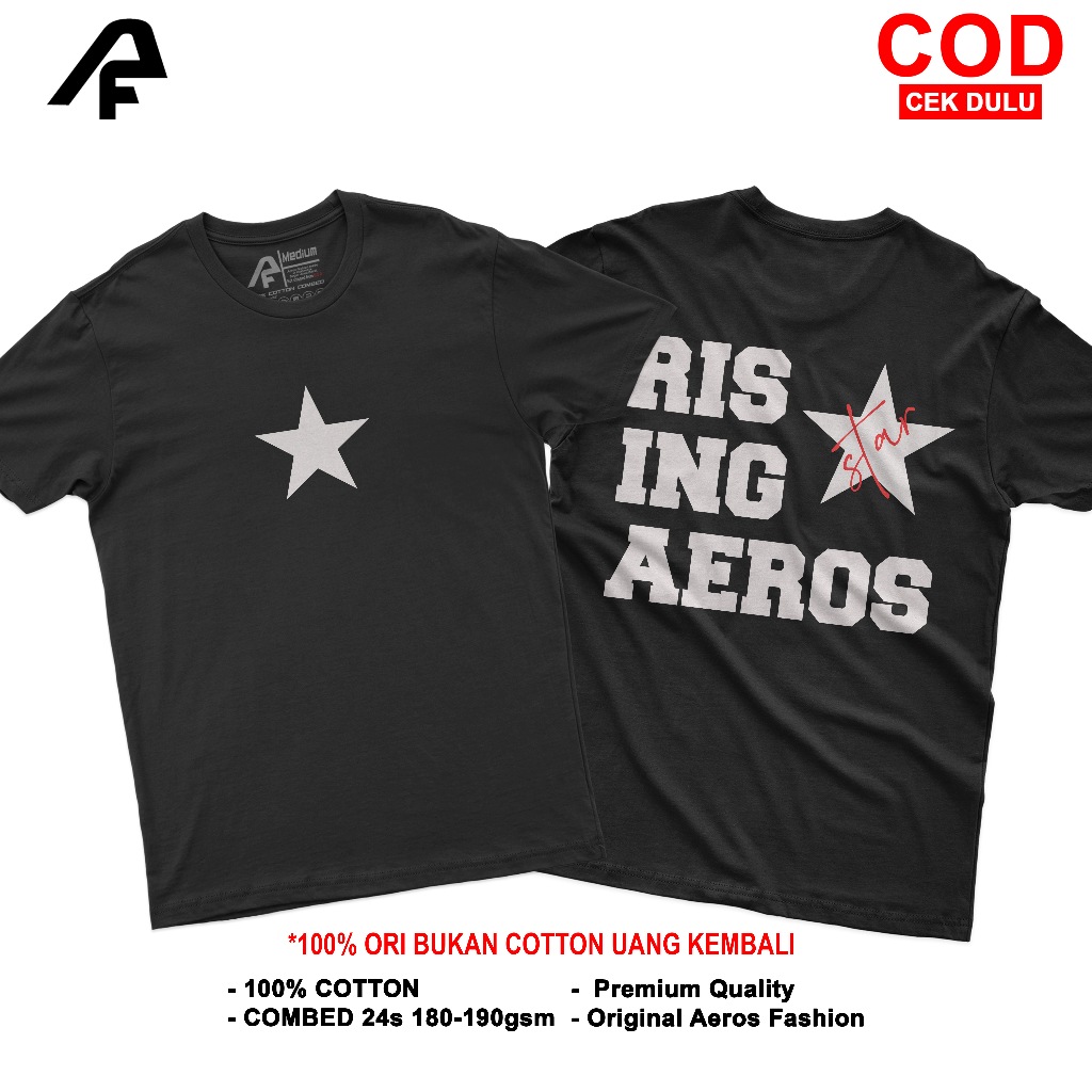 Rising Star Aeros Tshirt Star Cotton Combed 24s Unisex