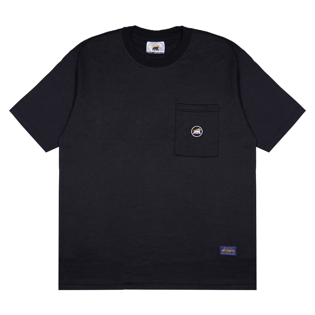 House of Smith Men& 39;s เสื้อยืดผ้าฝ้ายต่อต้านริ้วรอยขนาดใหญ่ - Overlog Black 4 - เสื้อยืด Oversize