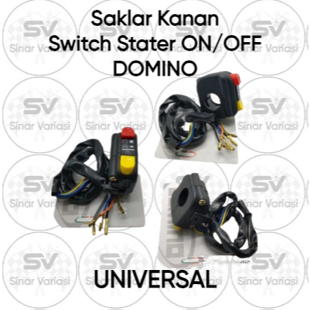 TOMBOL Right Switch / Starter Switch Switch DOMINO ปุ่มเปิด-ปิด Universal สําหรับรถจักรยานยนต์ทั้งหม