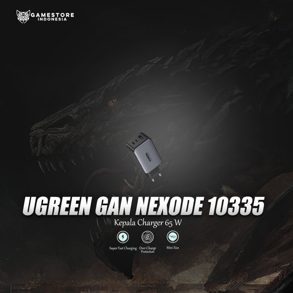 UGREEN หัวชาร์จ GAN 65w Type C + USB A ชาร์จเร็ว Mfi Gan Nexode 10335