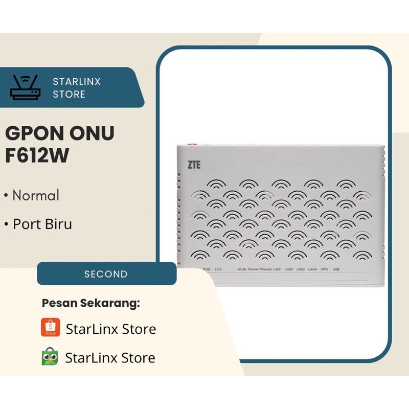GPON ONU MODEM ROUTER ZTE F612W