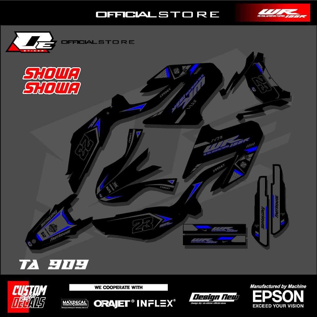 WR 155 r รถจักรยานยนต์ Variation Striping สติกเกอร์ Fullbody List สติกเกอร์ (TA909) หนึ่งชุดขวาซ้าย