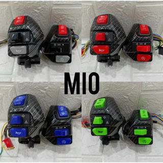 MERAH ชุดสวิทช์ Pnp Mio Aerox ซ้ายขวา Domino Vietnam Complete Engine Plus Hazard Switch Aerox New Aerox Old All Mio Mio J Mio Sporty Mio M3 Etc สวิทช์ Mio เวียดนามสีแดงสีฟ้าและคาร์บอน