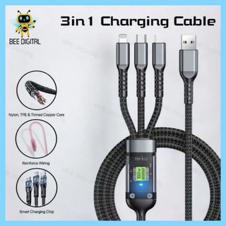 BEEDIGITAL COD Cable Data 3in1 Type C Micro USB Lightning Fast Charging Kabel Data Pengisian Daya Cepat