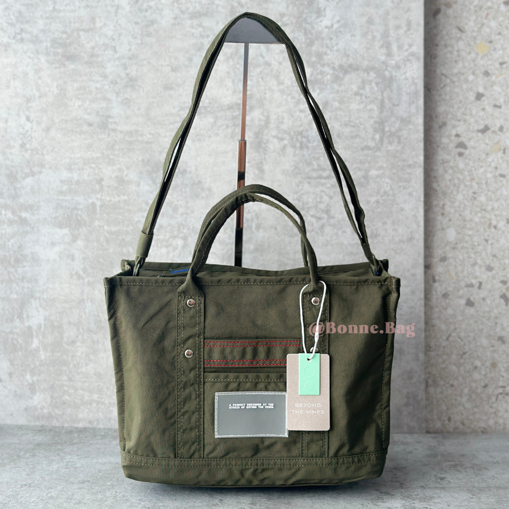 Btv CarryAll Nylon Medium Tote Zipper Zipper Laptop Bag Work College Office Waterproof Long Strap คุณภาพสูง