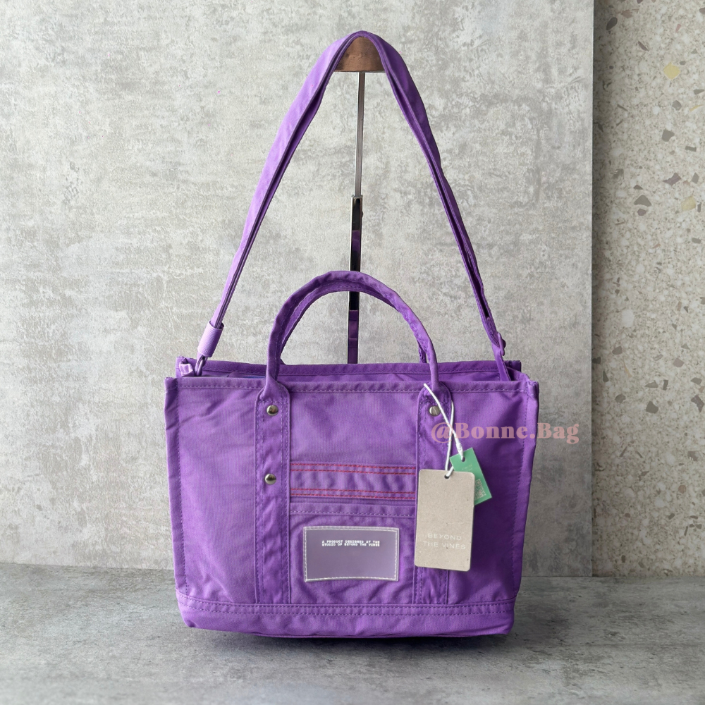 Btv CarryAll Nylon Medium Tote Zipper Zipper Laptop Bag Work College Office Waterproof Long Strap คุณภาพสูง