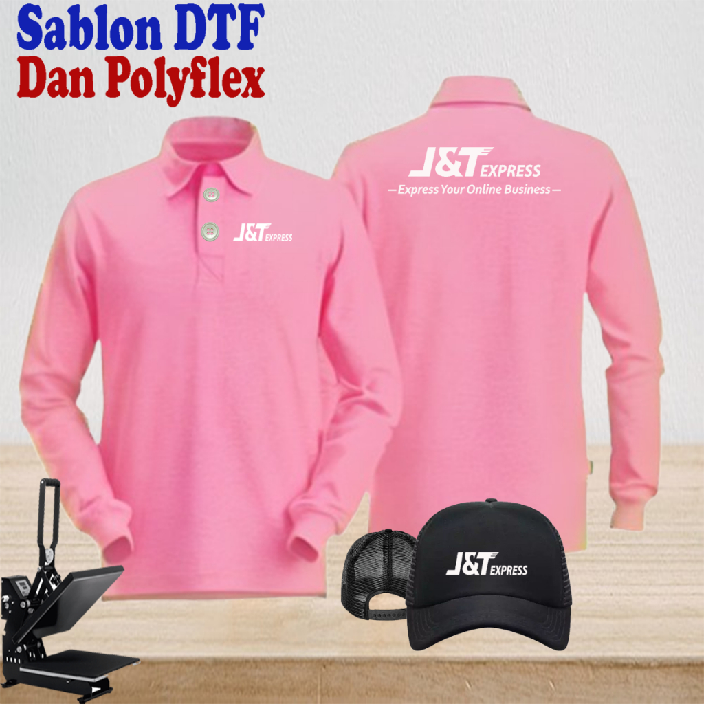 Bonus Hat Poloshirt เสื้อยืดสําหรับผู้ใหญ่ผู้ชายและผู้หญิง JNT Express เสื้อแขนยาวคอปก