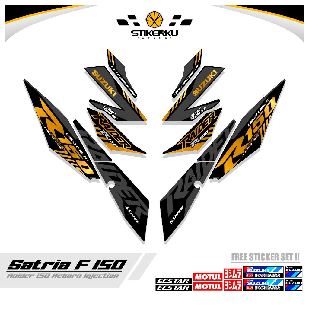 Satria INJECTION STICKER / MTF 16 / SATRIA F 150 แถบใหม่ / สติ๊กเกอร์ก่อสร้าง / SATRIA F 150 R / สติ