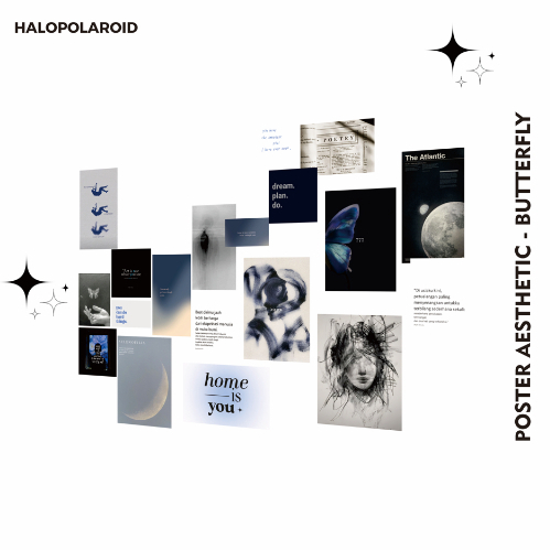BUTTERFLY Aesthetic Poster 19 ชิ้น Aesthetic Wall Decor Decor ความงาม - Halo 5