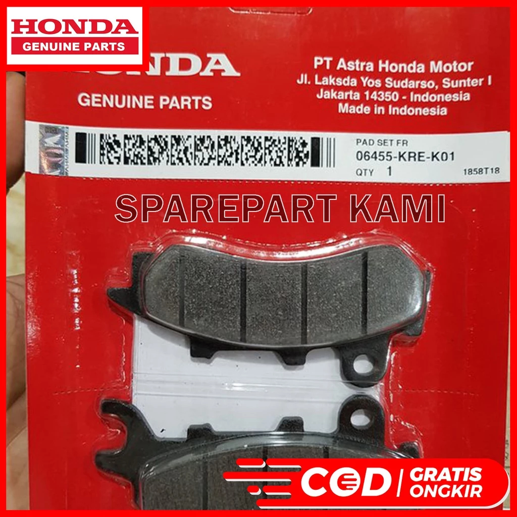 ผ้าเบรกหน้าสไลด์ใหม่ทั้งหมด PCX 150 ADV 150 160 CBS NON ABS KRE 06455-KRE-K01