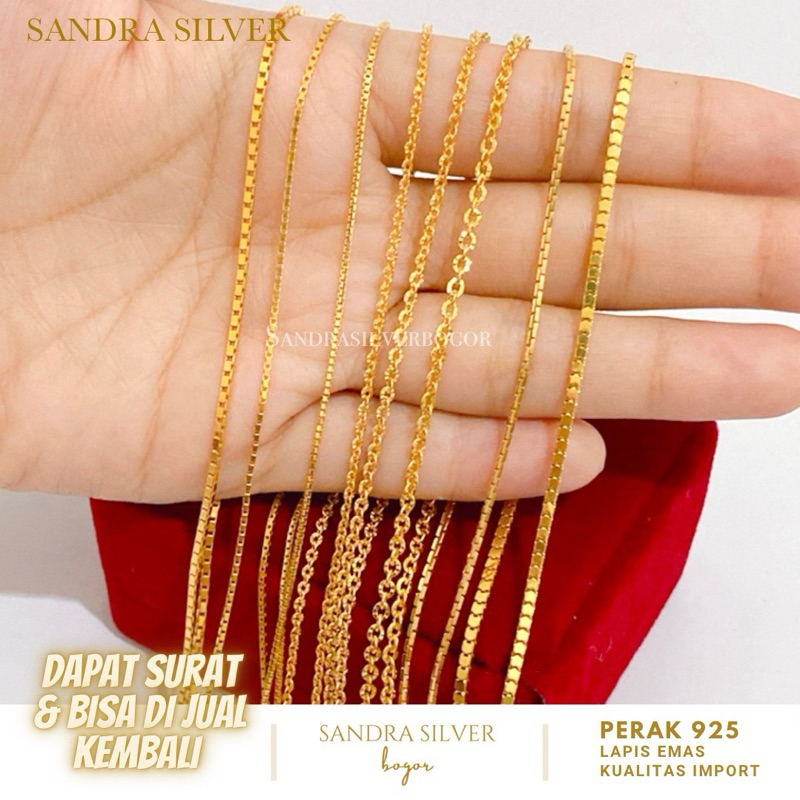 สร้อยคอเงิน 925 ชุบทอง - สร้อยคอผู้ใหญ่เงิน 925