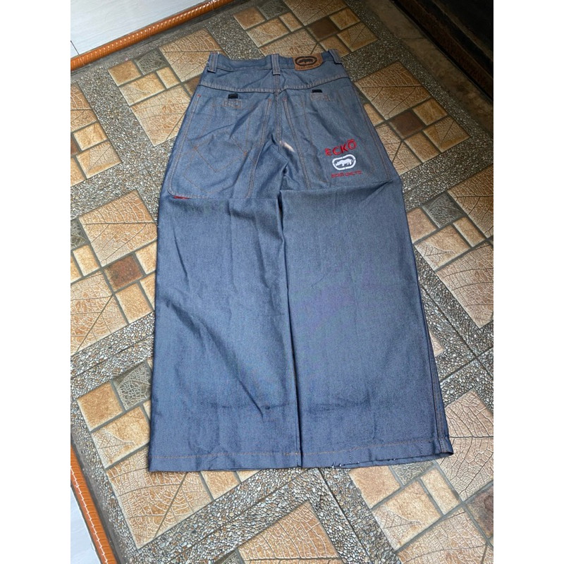 Y2k กระเป๋าใหญ่ ecko กางเกงขายาวไม่ltd