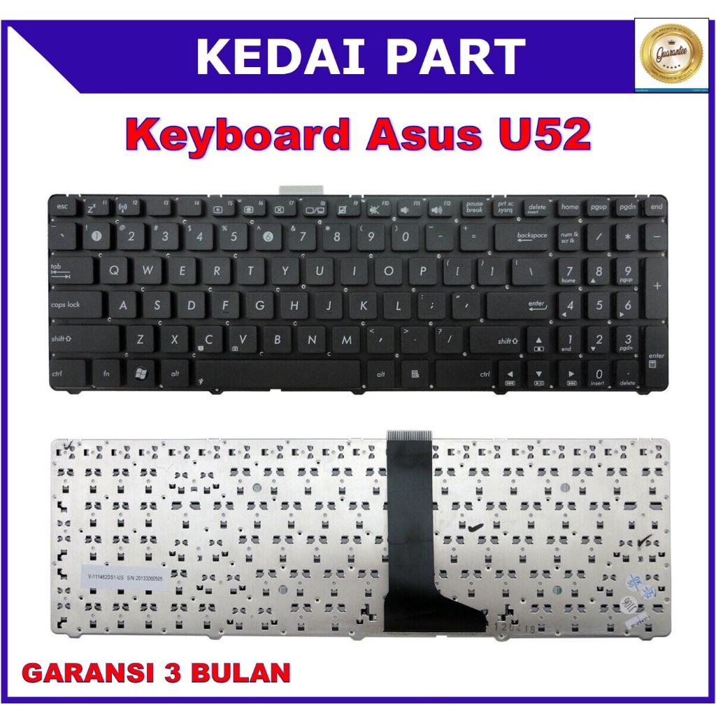 Asus U52 U52F U52F-BBL5 U52F-BBL9 U52Jc U53 U53F U53j คีย์บอร์ด