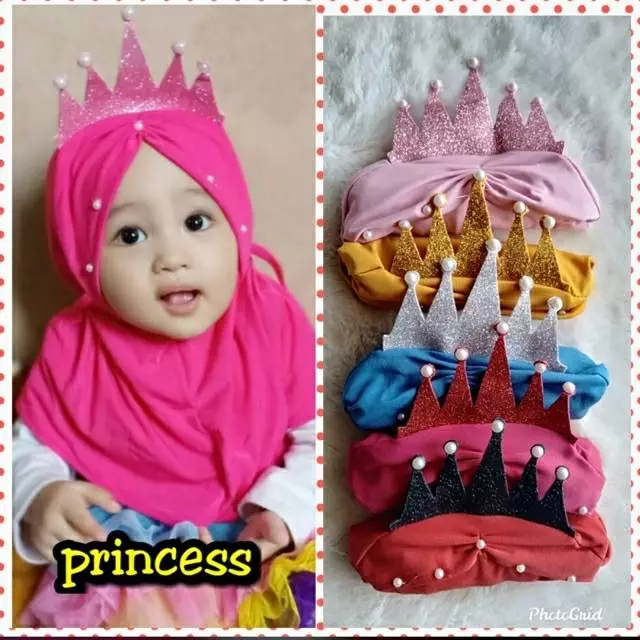 Princess motif baby Hijab / crown Hijab สําหรับเด็กอายุ 0-2 ปี