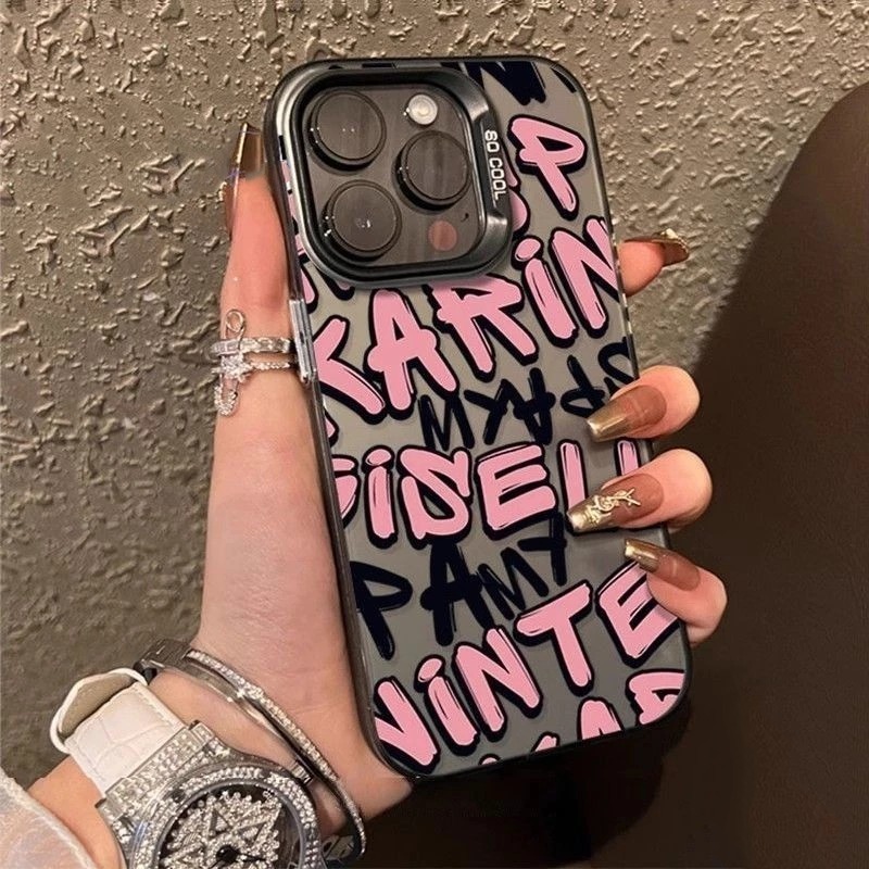 YX62 SOFTCASE CASING GRAFFITI FONT COMPATIBLE สําหรับ IPHONE 7 7+ 8 8+ X XS XR 11 12 13 14 15 16 17 