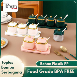 Set Bumbu Dapur Aestetic Multifungsi dengan Tray/ Kitchen Spice Jar Set Rak bumbu Dapur AA80