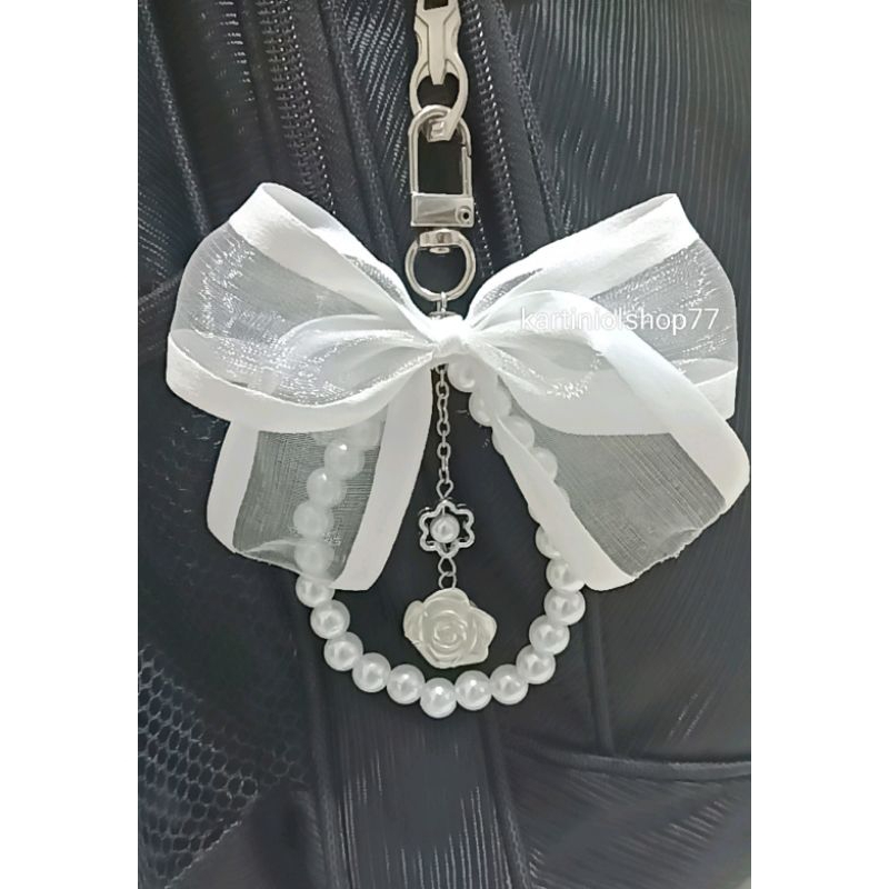 GANTUNGAN Bag Charm Ribbon Coquette Korean Ribbon Bag Hanger